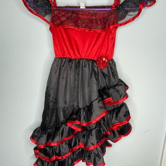 Girls Flamenco Dancer Costume 4-6 - Picture 8 of 8